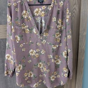 Torrid Purple and Yellow Floral Blouse